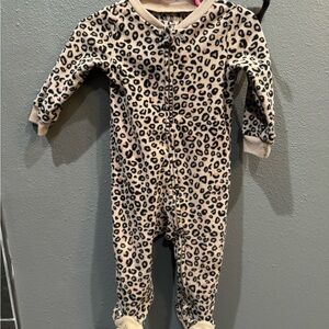 Carter's Tan and Black Animal Print Footie